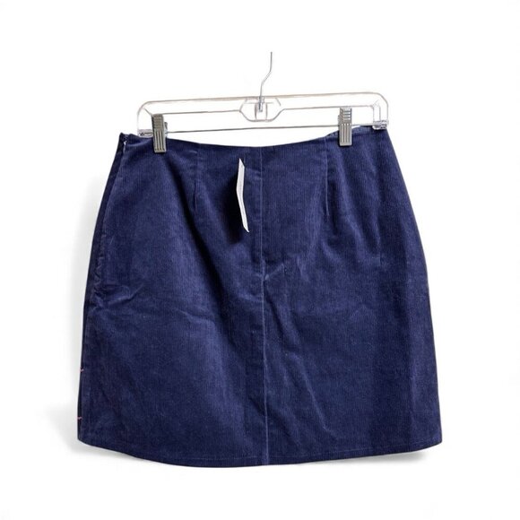 Harper Heritage Embroidered Navy Corduroy Skirt NWT Size Large - Picture 3 of 5